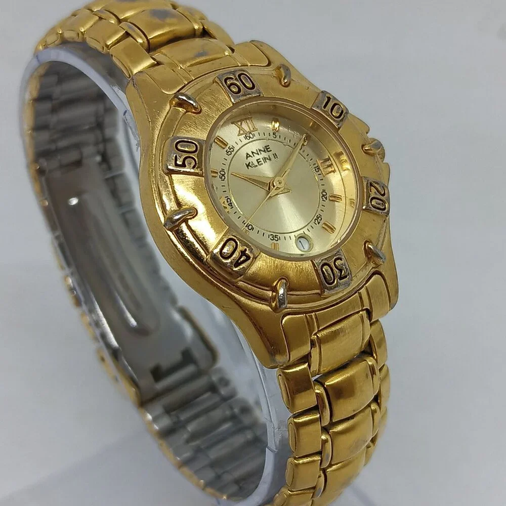 Anne Klein II AK10/1562 Women's 28mm Gold Tone Quartz Date Watch